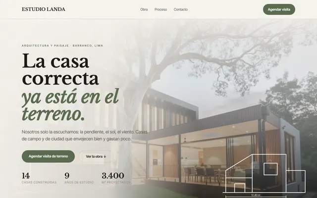 Ejemplo de web de Estudio Landa