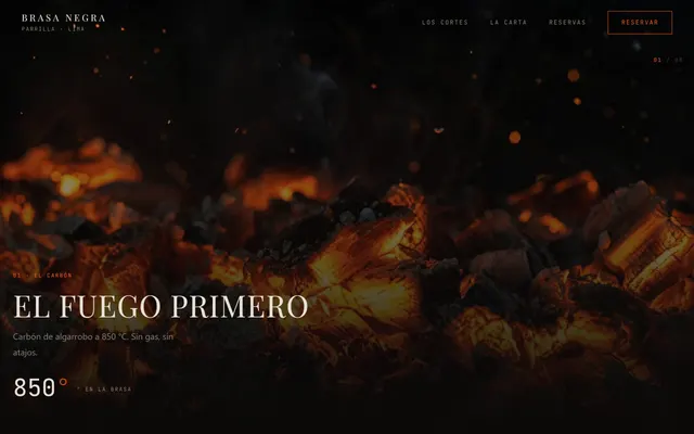 Ejemplo de web de BRASA NEGRA