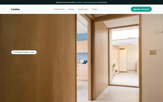 Ejemplo de web de Lumina Dental