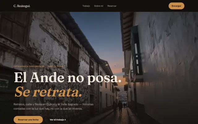 Ejemplo de web de Camila Reátegui