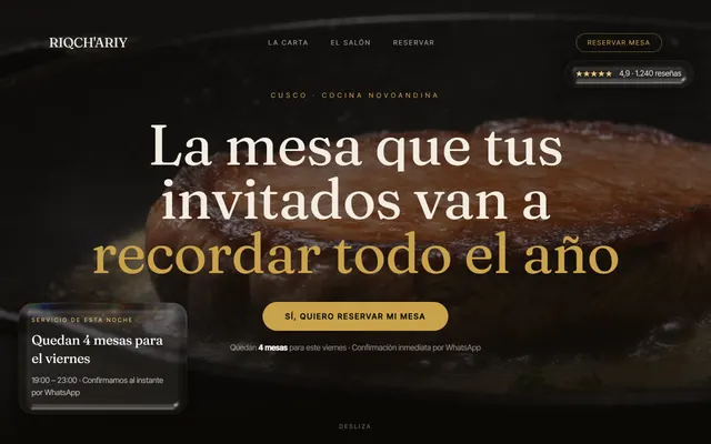 Ejemplo de web de Riqch'ariy