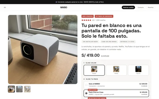 Ejemplo de web de NIMBO
