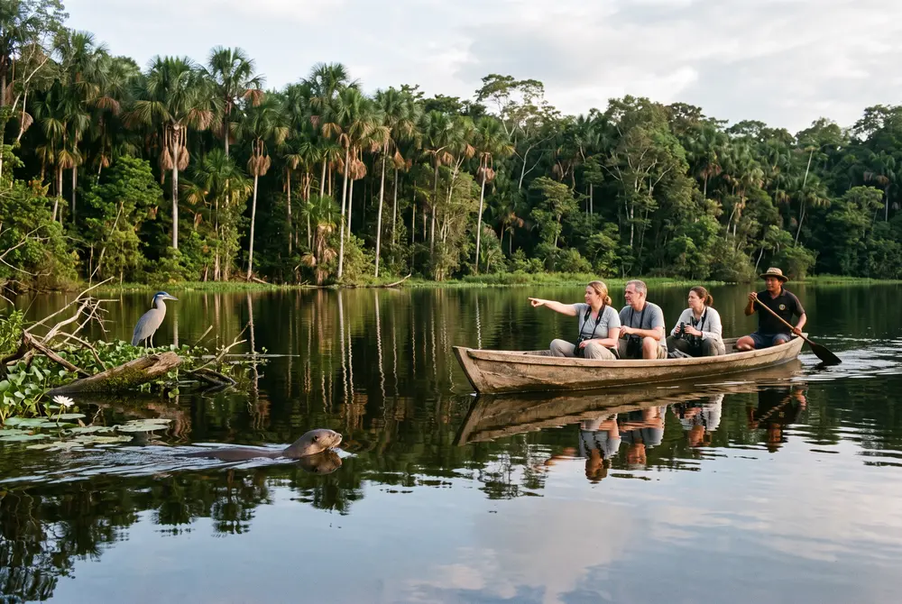 El lago Sandoval, en canoa y en silencio — Tambopata: la collpa de guacamayos