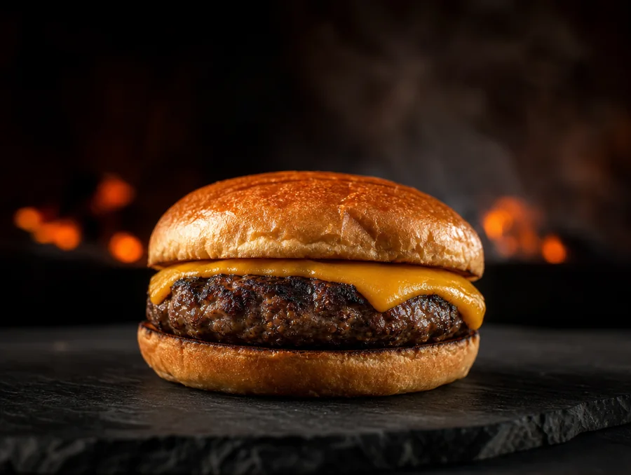 Hamburguesa simple con queso, sin salsa ni verduras