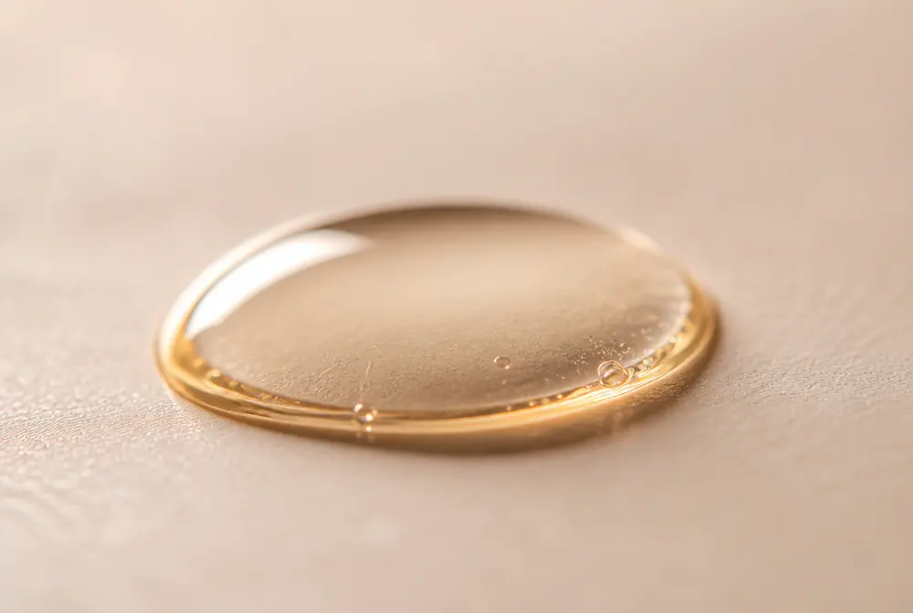 Detalle macro de una gota de sérum